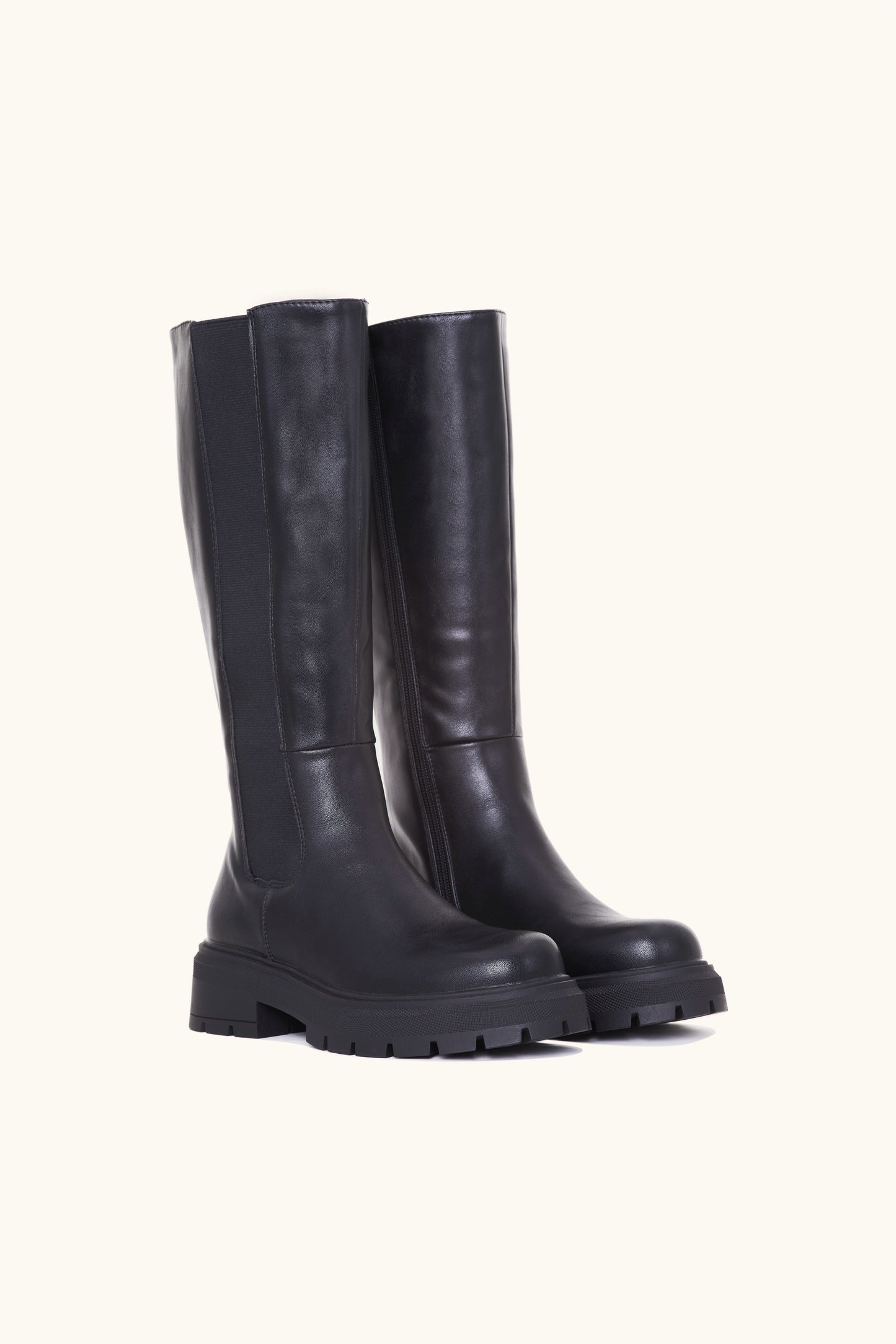 Bottes chunky hauteur genoux noires