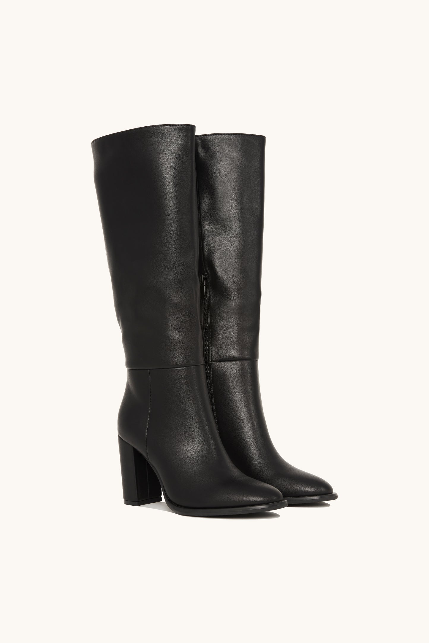 Bottes hautes noires à talon bloc - Ella