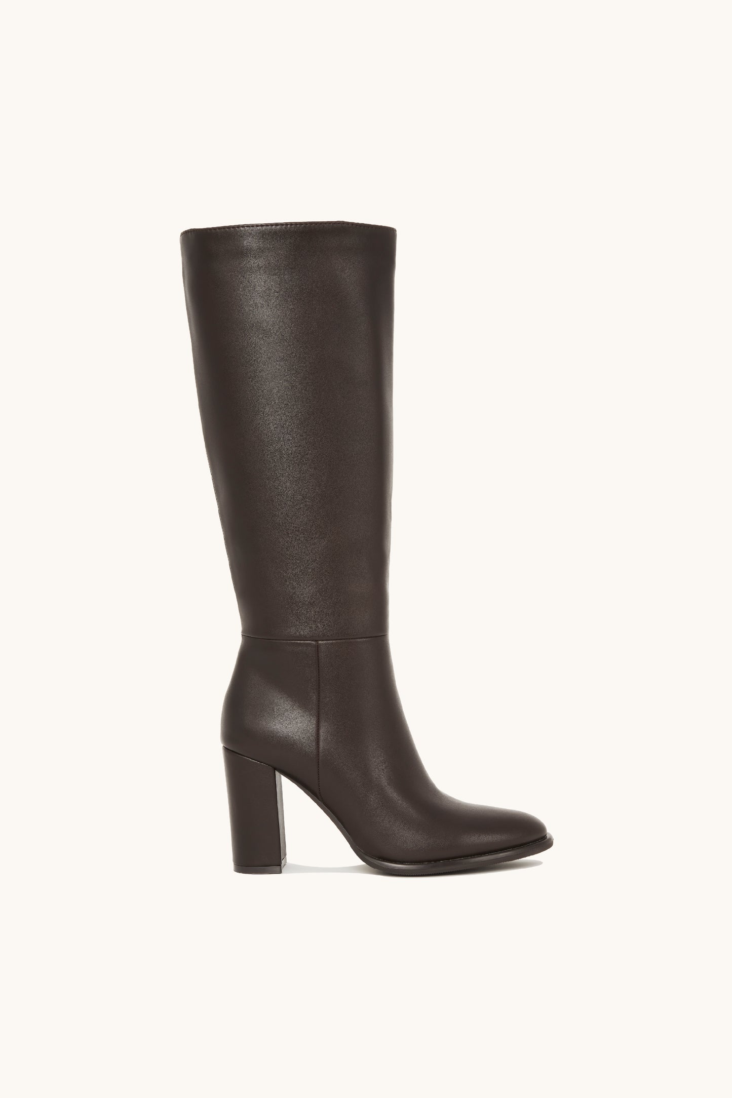 Bottes hautes marrons à talon bloc - Ella