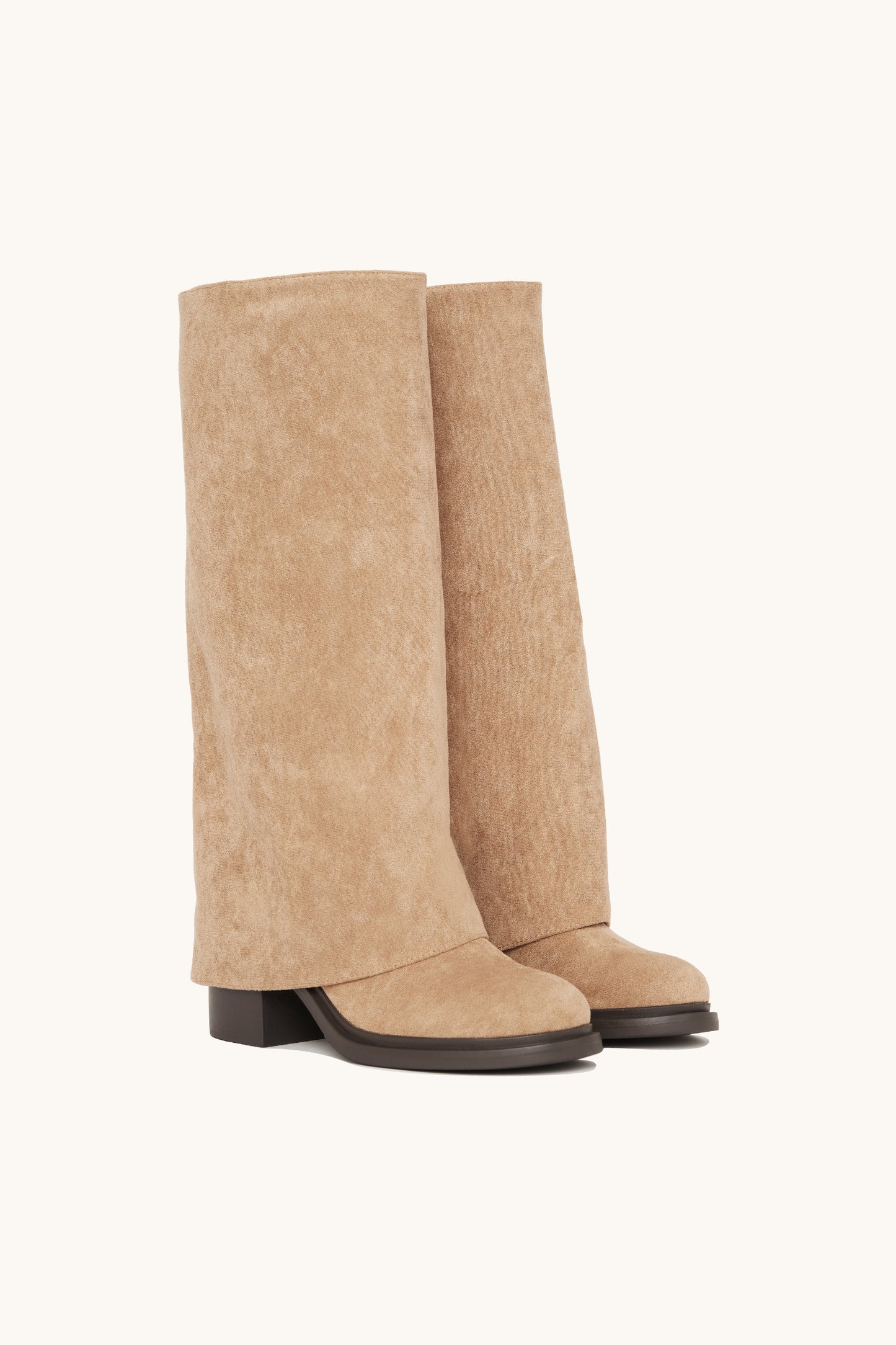 Bottes hautes beiges en suédine - Ivy