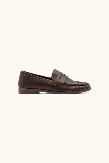 Mocassins plissés marron