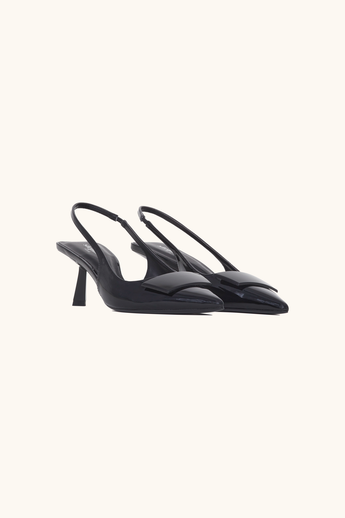 Stephan Pump Black varnish slingback pumps – Stephan Paris