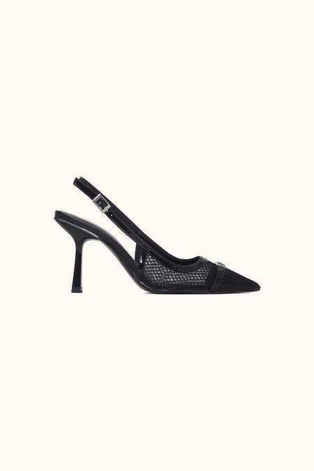 Slingback pumps with black resille