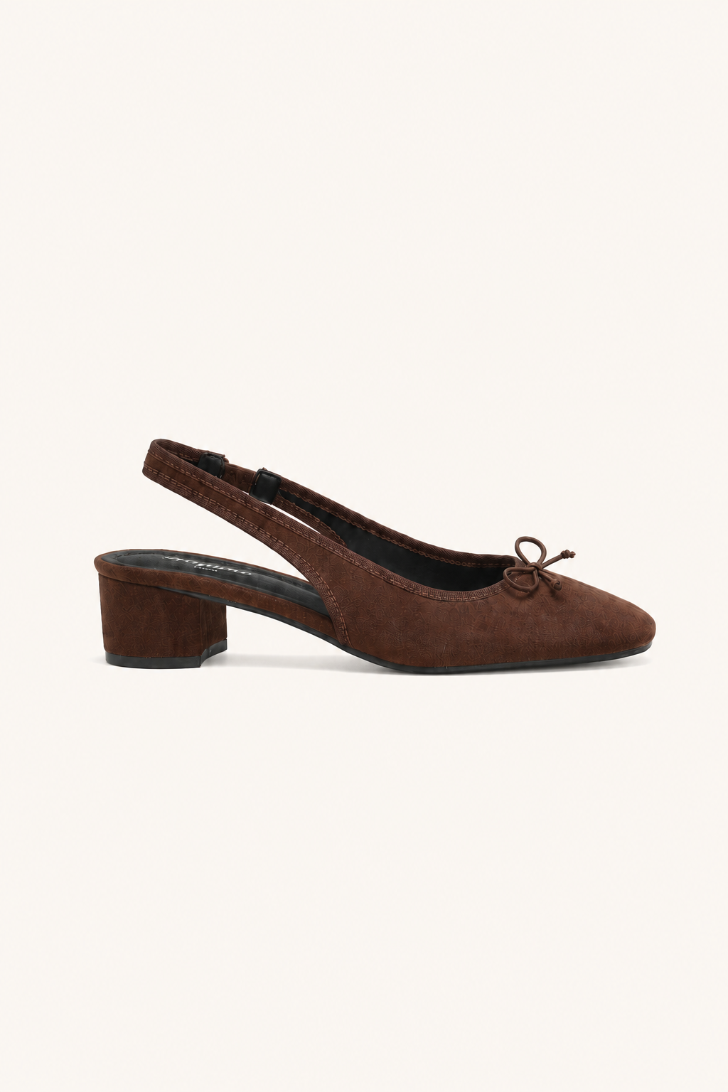 Ballerines slingback marron à petit talon - Anna