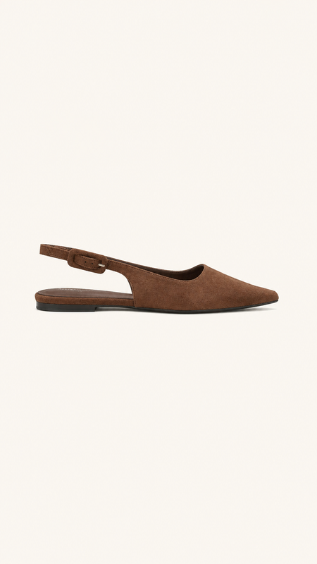 Ballerines slingback marron à bout pointu - Livia