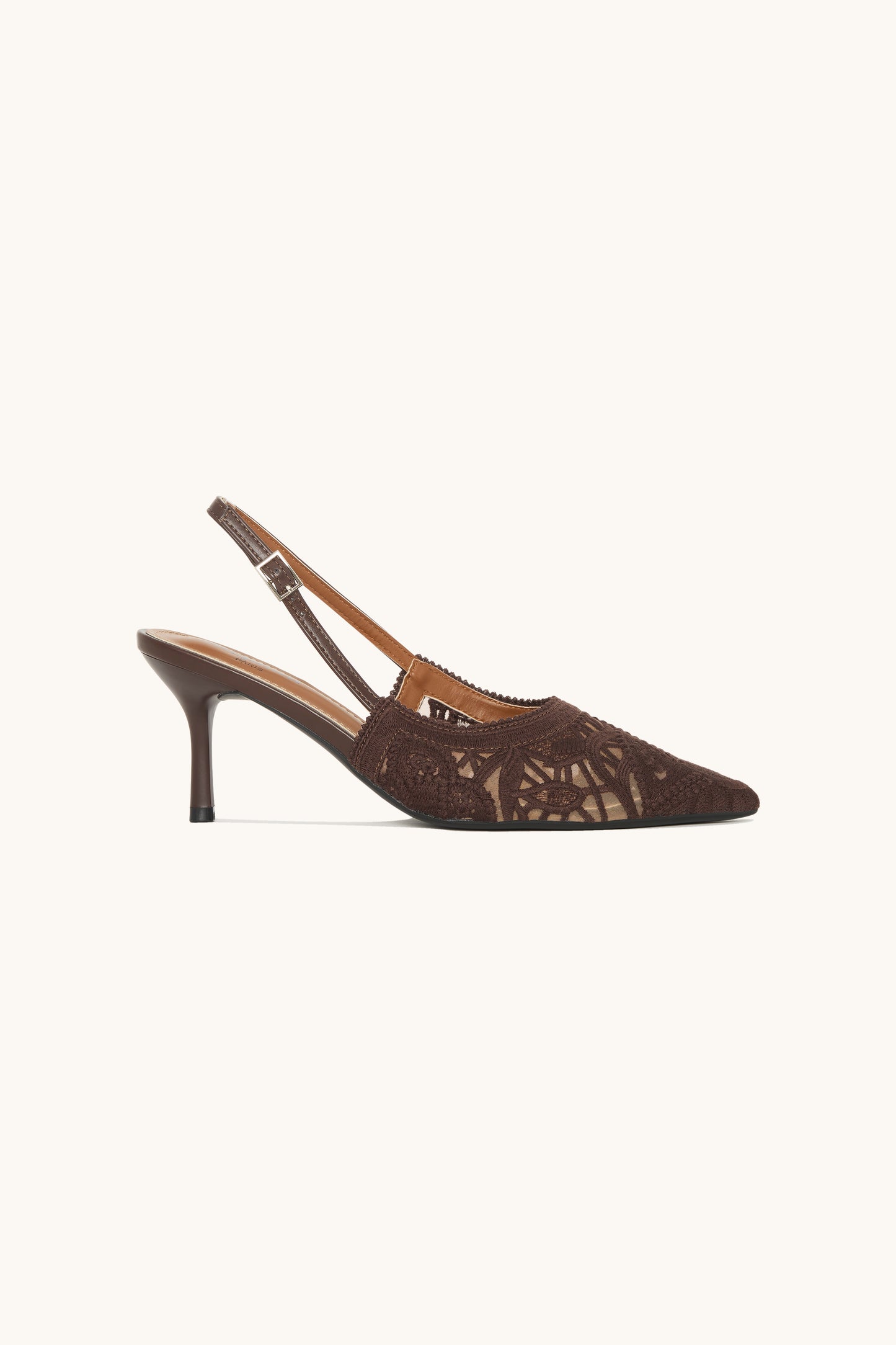 Escarpin slingback dentelle à talon fin  Hailey