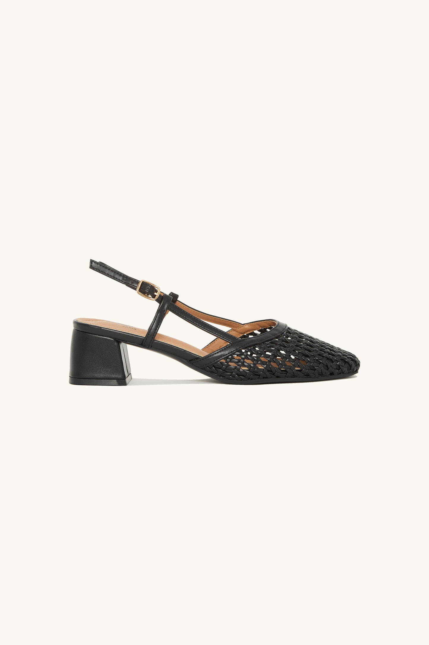 Ballerines slingback tressées à talon bloc - Taylor noire