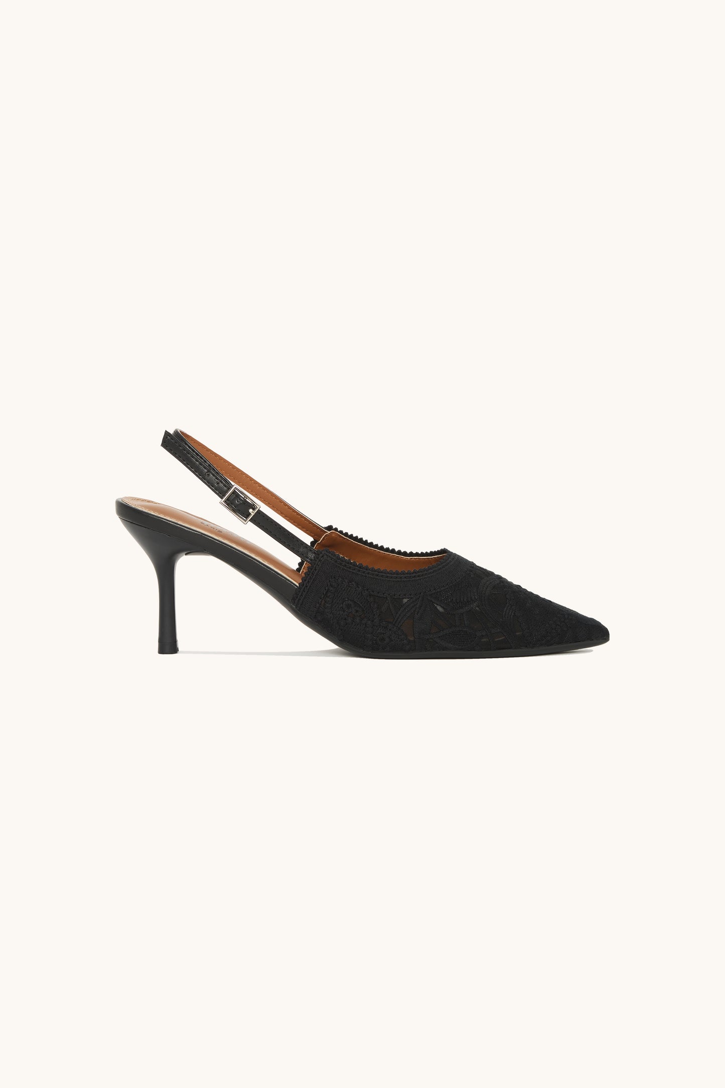 Escarpin slingback dentelle à talon fin  Hailey