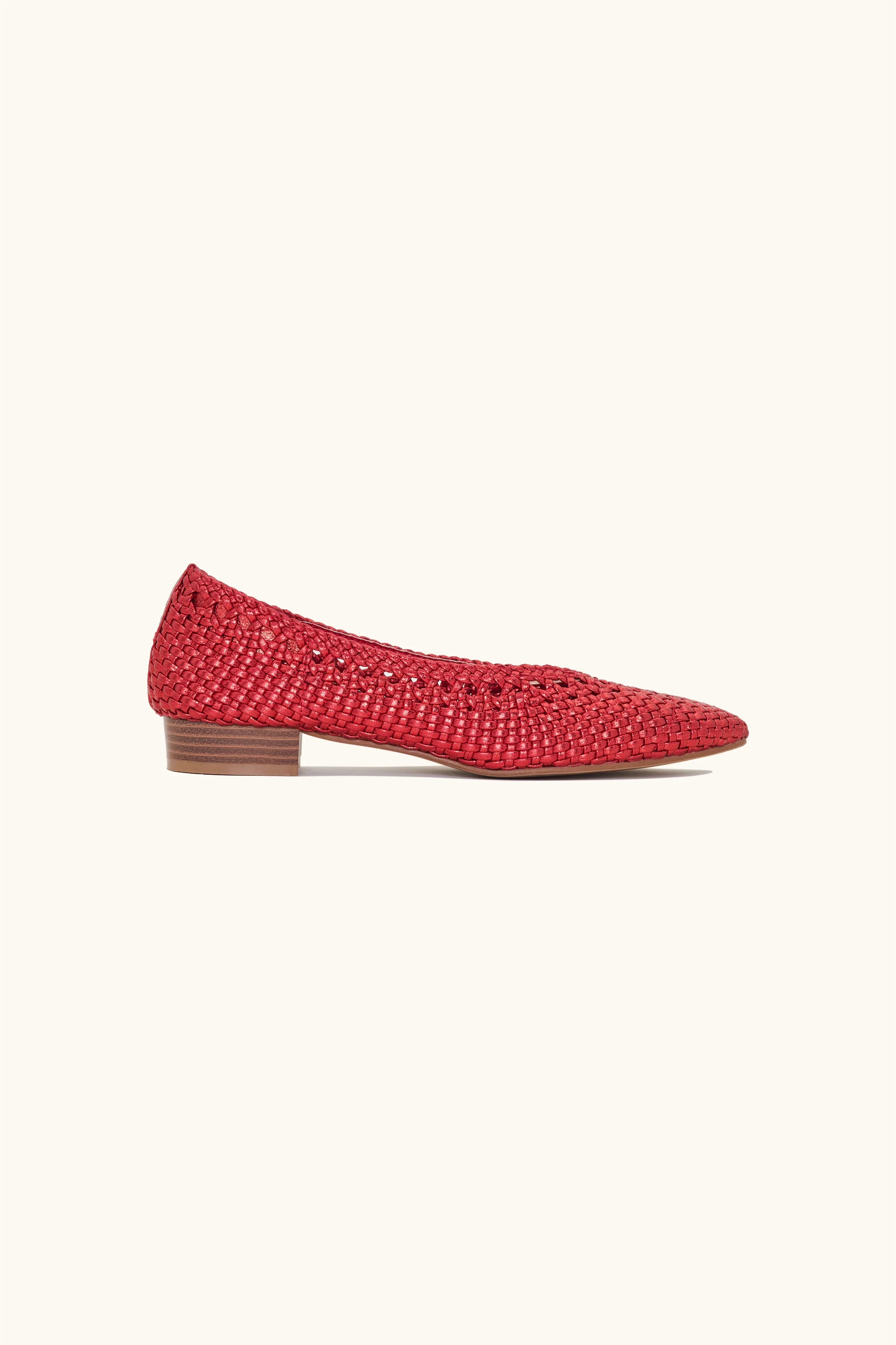 stephan Ballerines tressées rouge