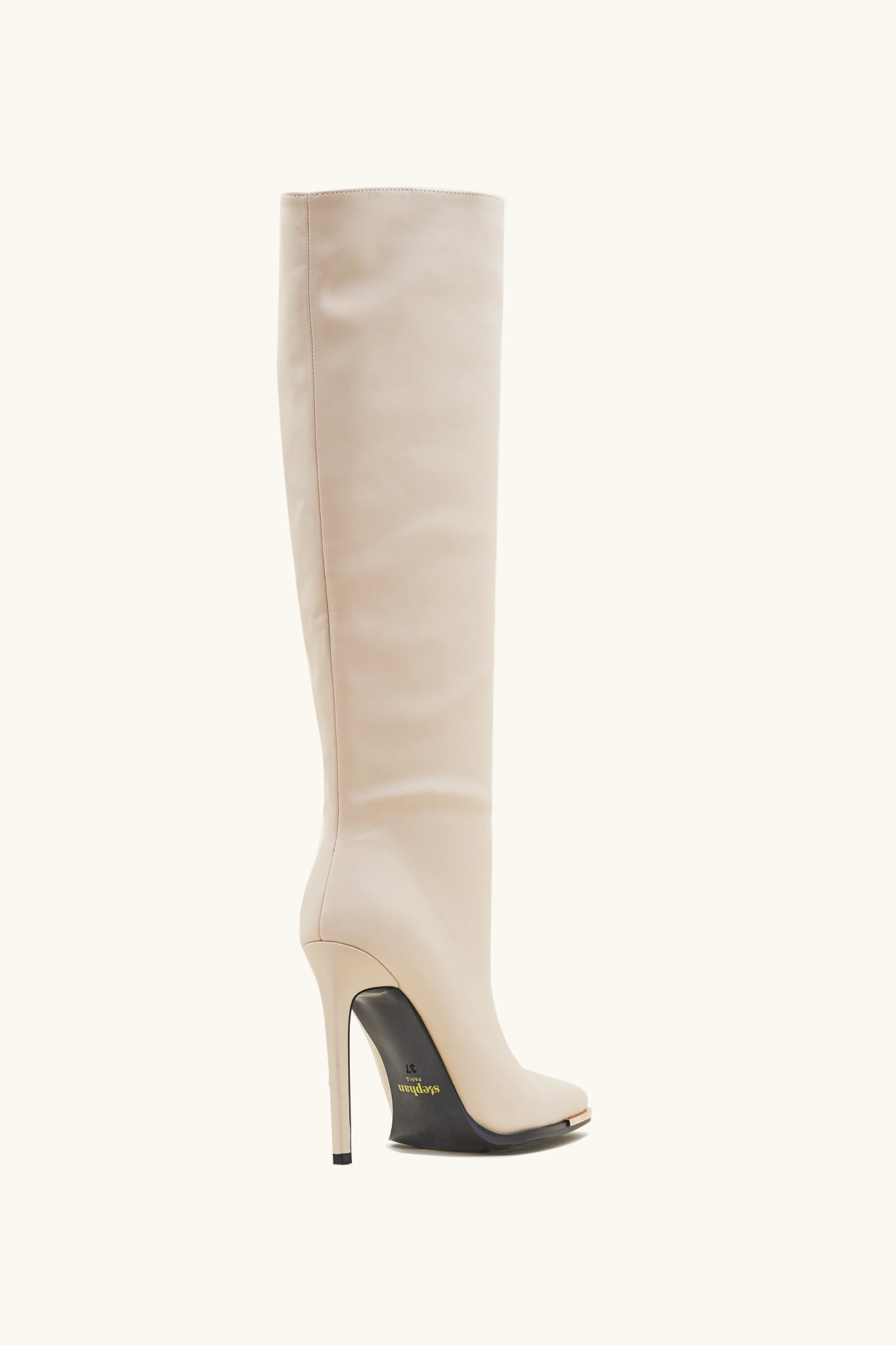 Bottes a talons aiguilles beige Stephan Paris