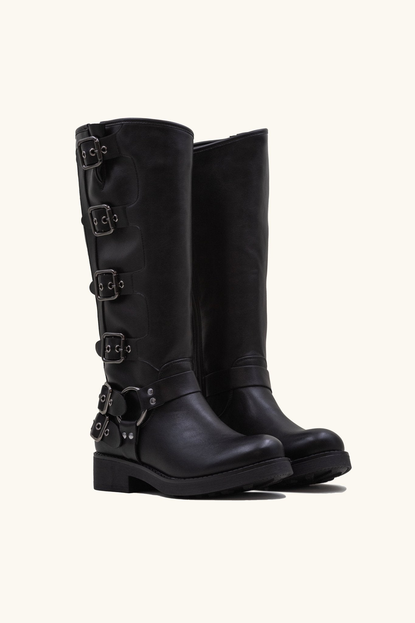 Multi-strap biker boots