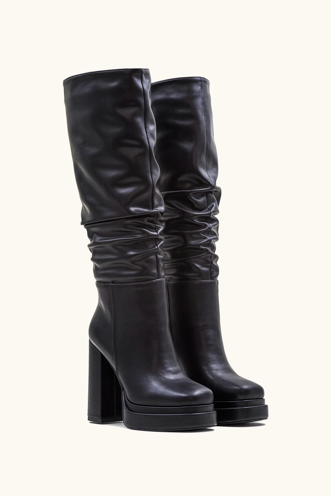 Bottes Noires Bottes Plissees Bottes Femme Plissées Noir (36-41)